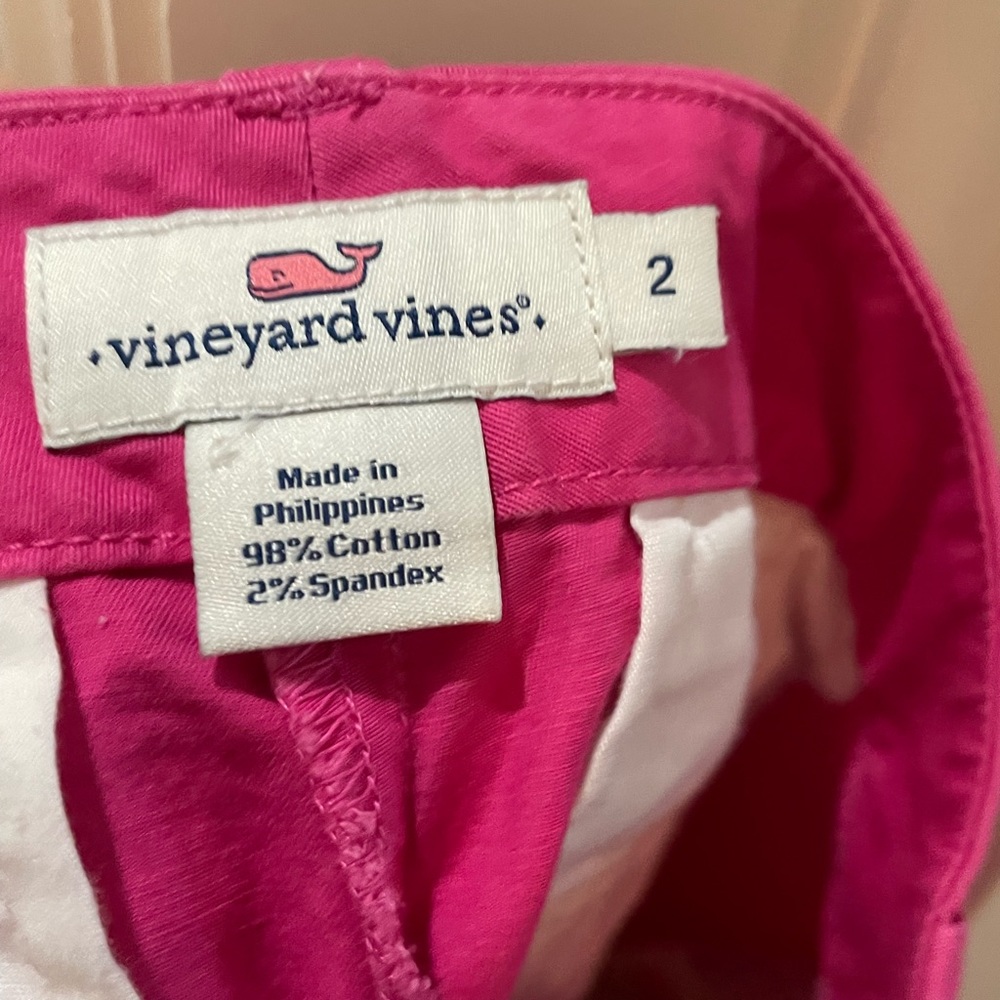 Vineyard Vines size 2 shorts. Never worn, pink with navy whales. - Picture 7 of 9